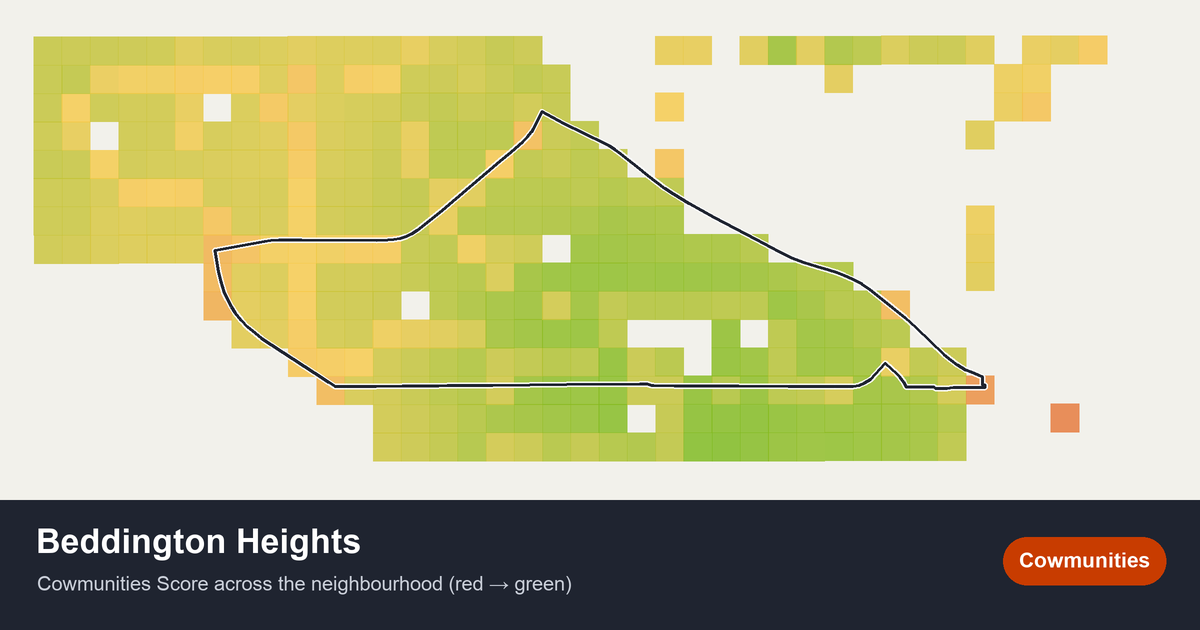 Map of Beddington Heights in Calgary