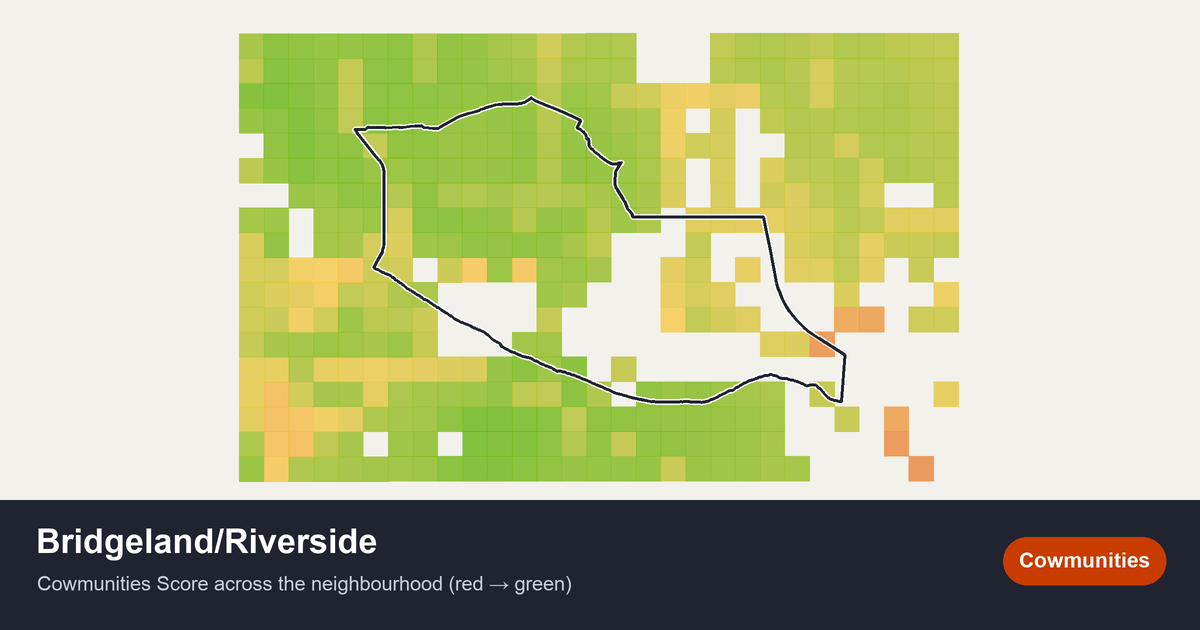 Map of Bridgeland/Riverside in Calgary