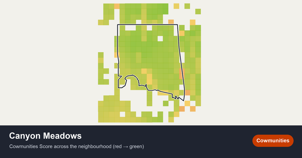 Map of Canyon Meadows in Calgary