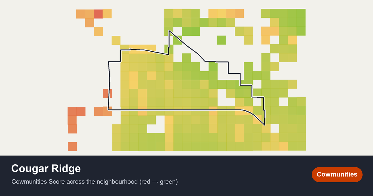Map of Cougar Ridge in Calgary