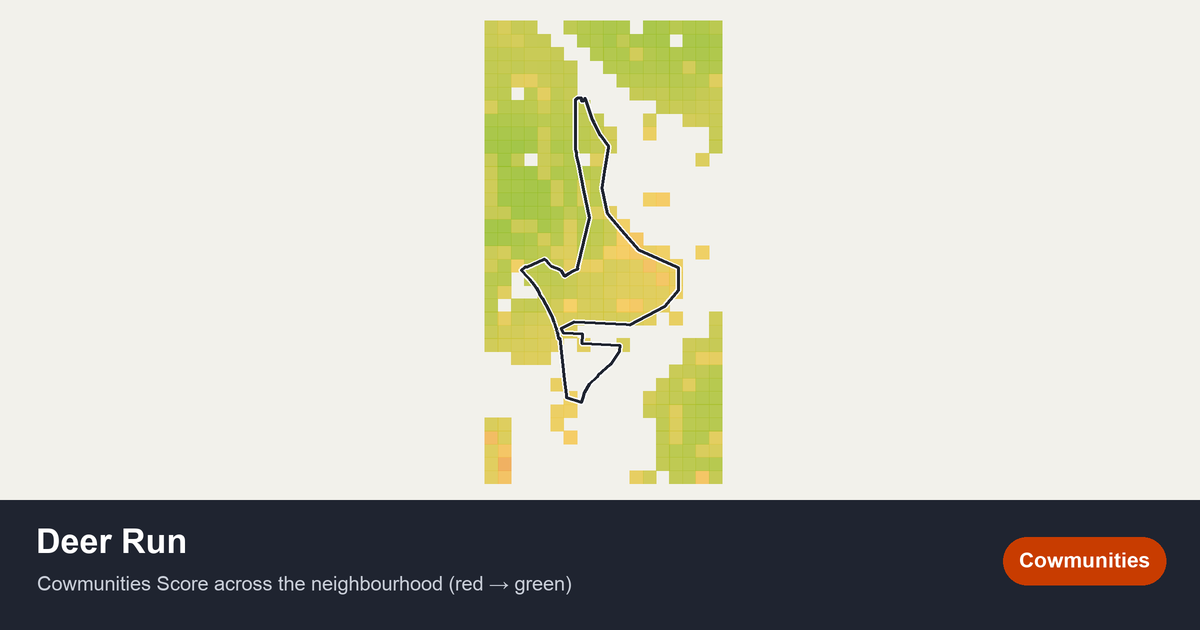 Map of Deer Run in Calgary