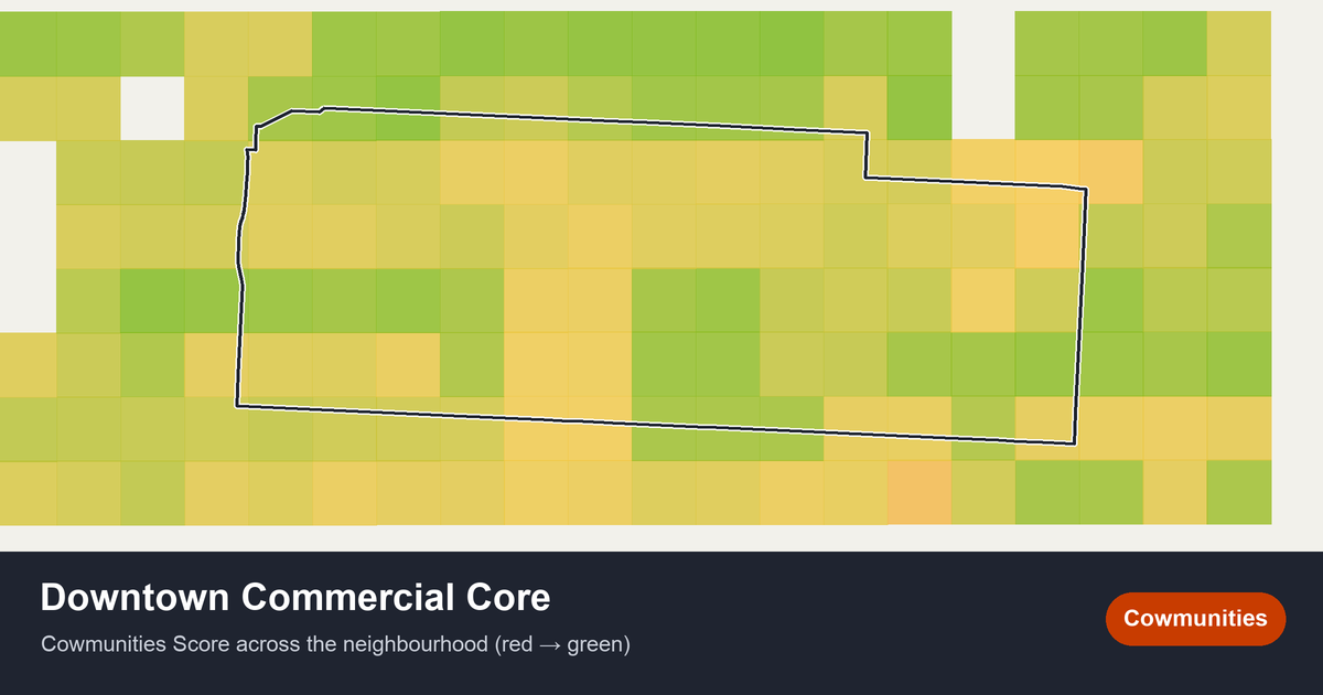Map of Downtown Commercial Core in Calgary