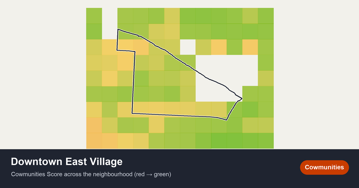 Map of Downtown East Village in Calgary