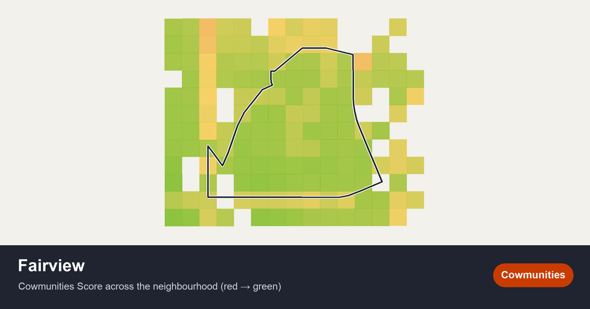 Map of Fairview in Calgary
