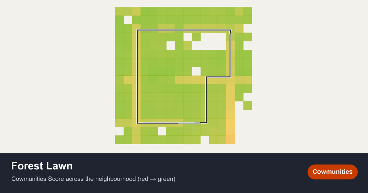 Map of Forest Lawn in Calgary