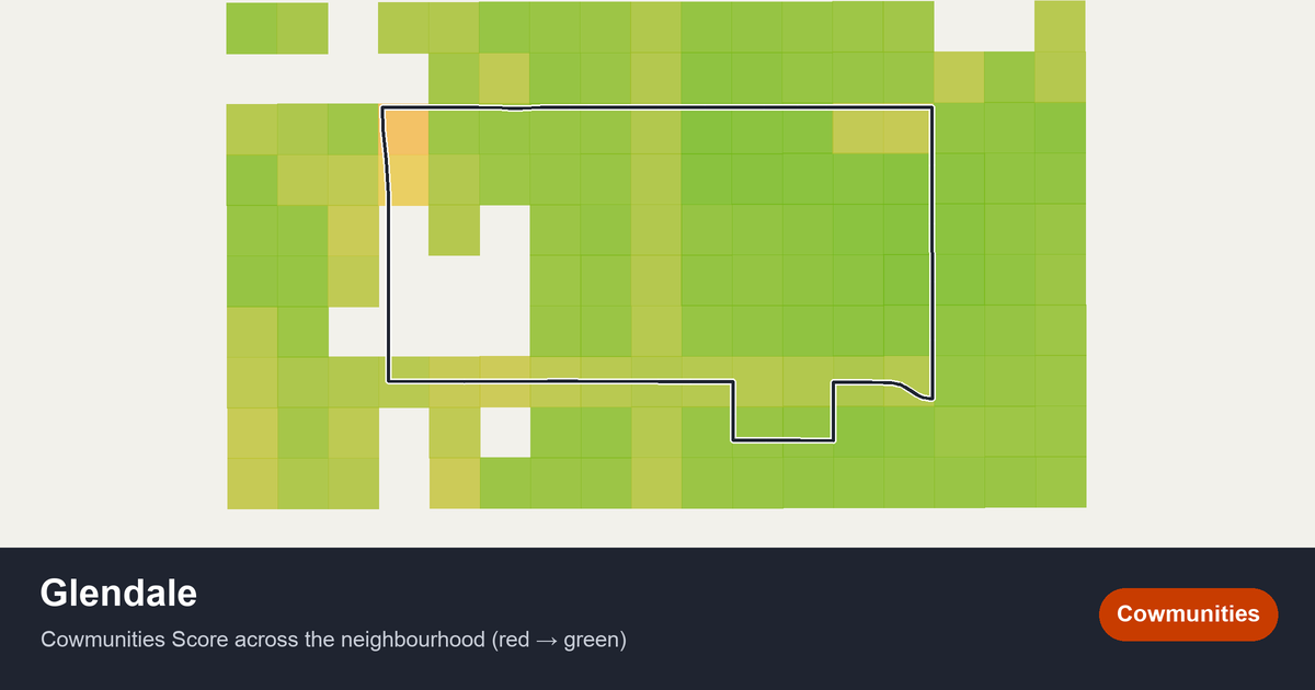 Map of Glendale in Calgary