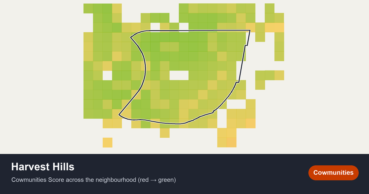 Map of Harvest Hills in Calgary
