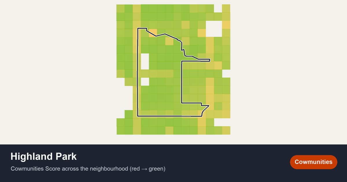 Map of Highland Park in Calgary