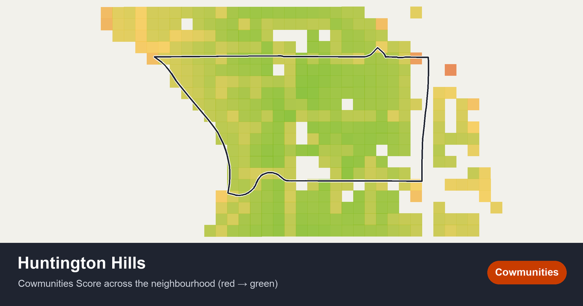 Map of Huntington Hills in Calgary