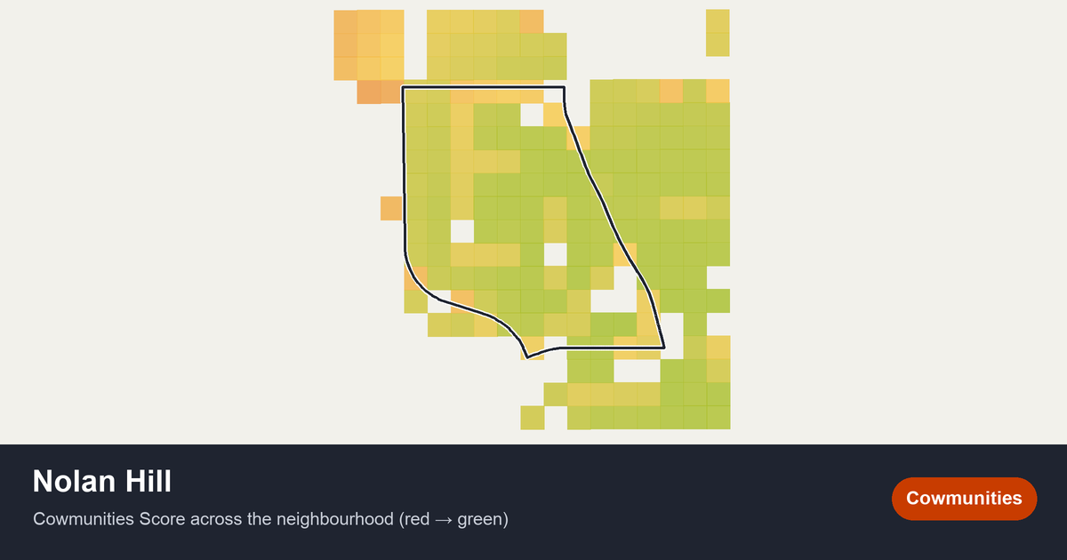 Map of Nolan Hill in Calgary