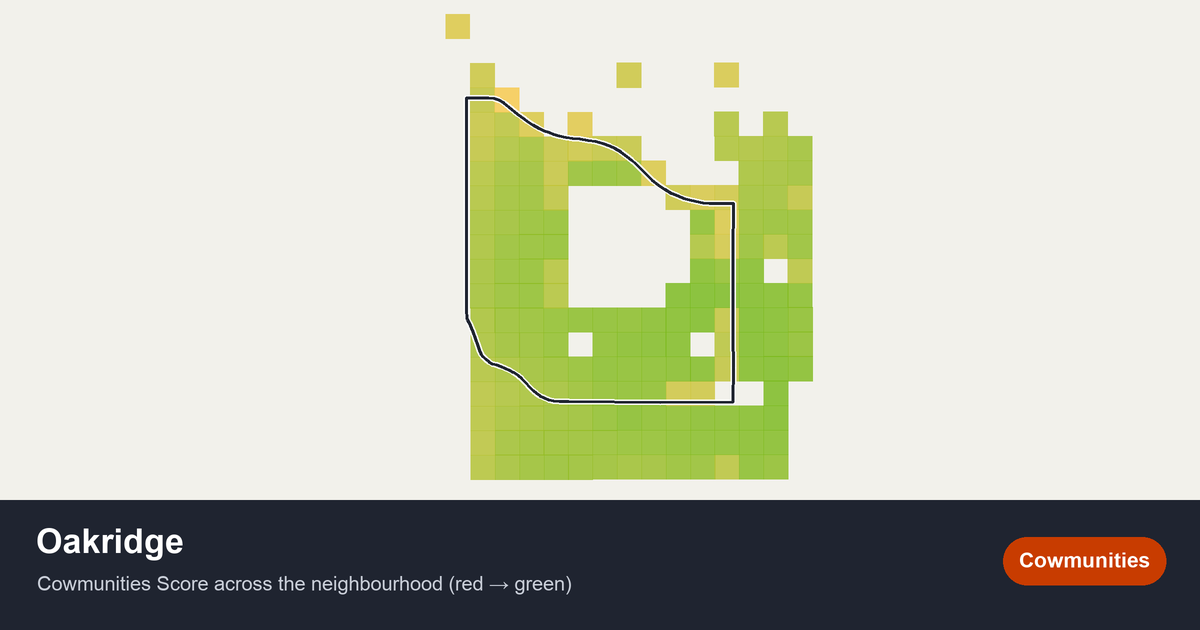 Map of Oakridge in Calgary