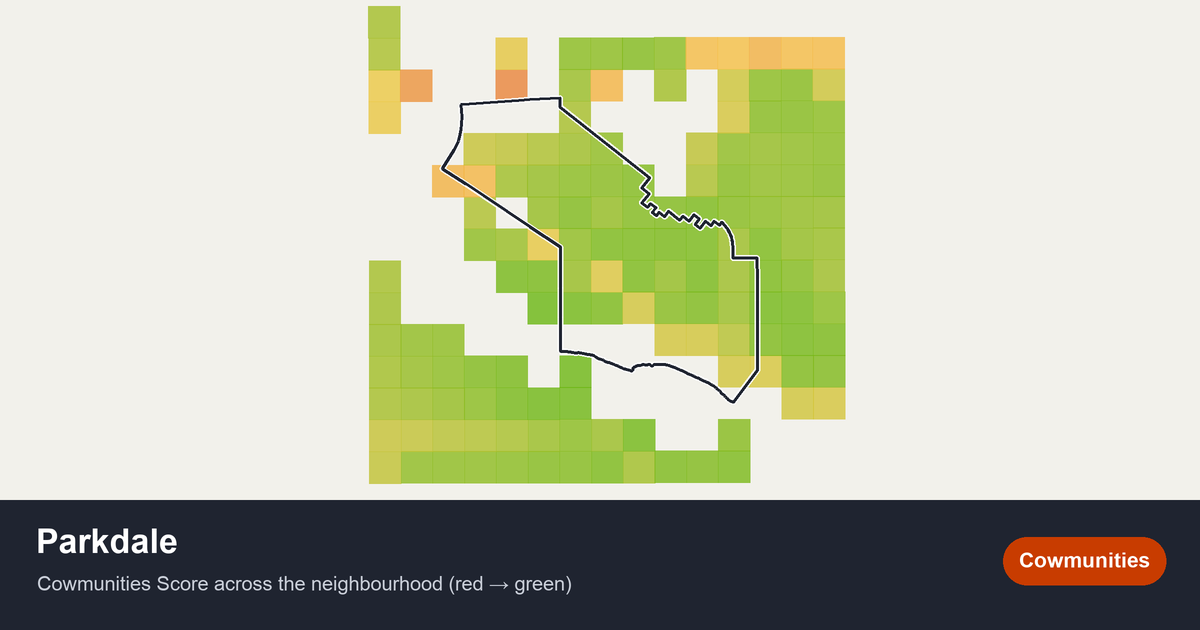 Map of Parkdale in Calgary