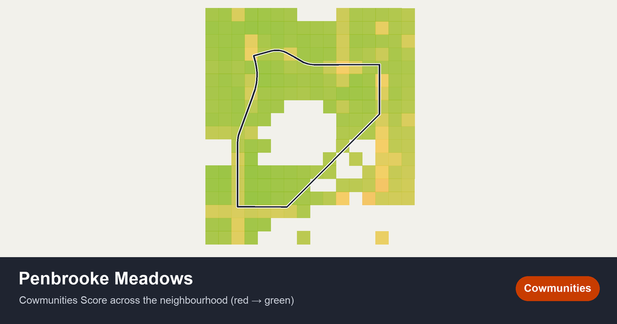 Map of Penbrooke Meadows in Calgary