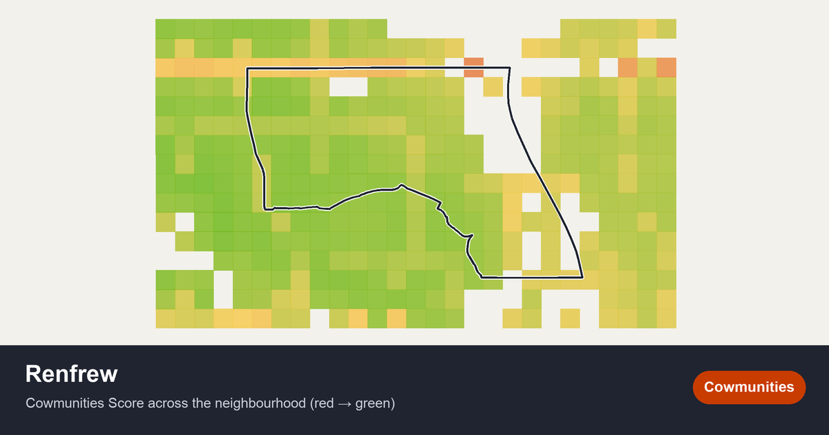 Map of Renfrew in Calgary