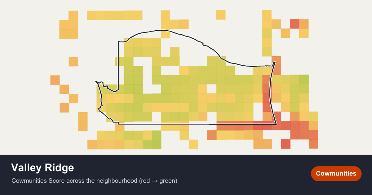Map of Valley Ridge in Calgary