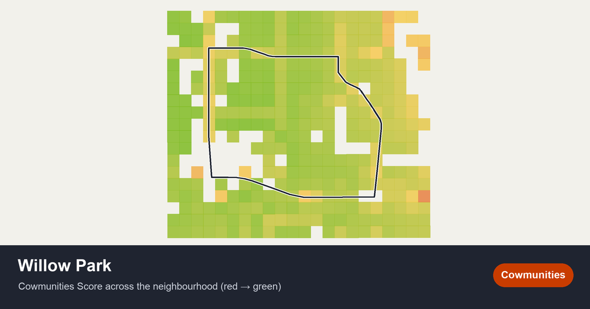 Map of Willow Park in Calgary