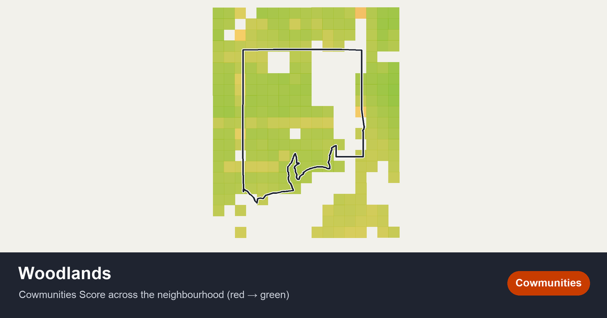 Map of Woodlands in Calgary