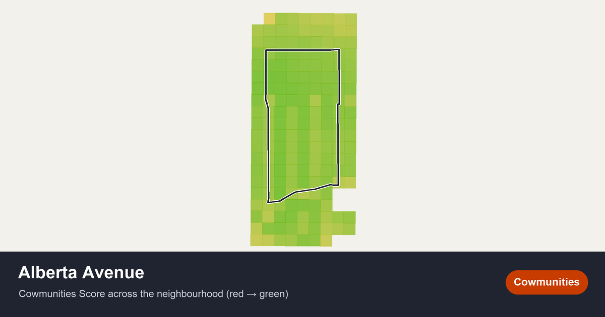 Map of Alberta Avenue in Edmonton
