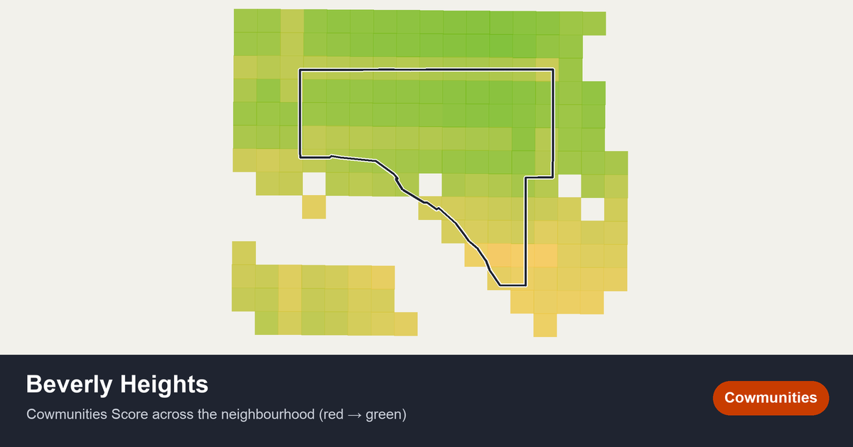 Map of Beverly Heights in Edmonton