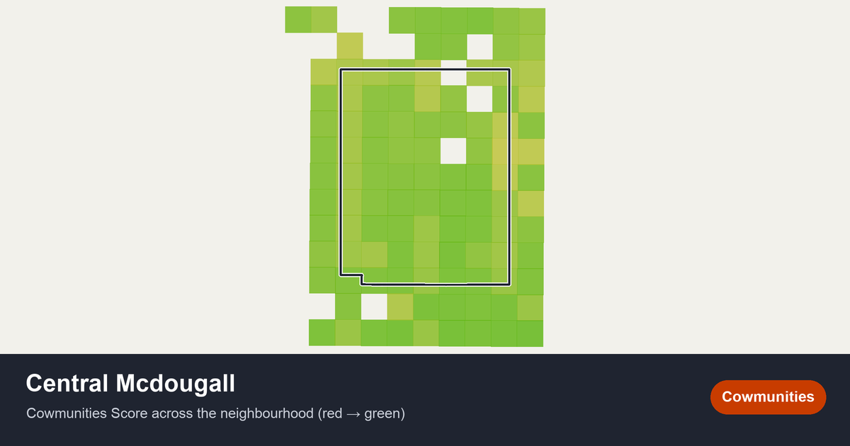 Map of Central Mcdougall in Edmonton