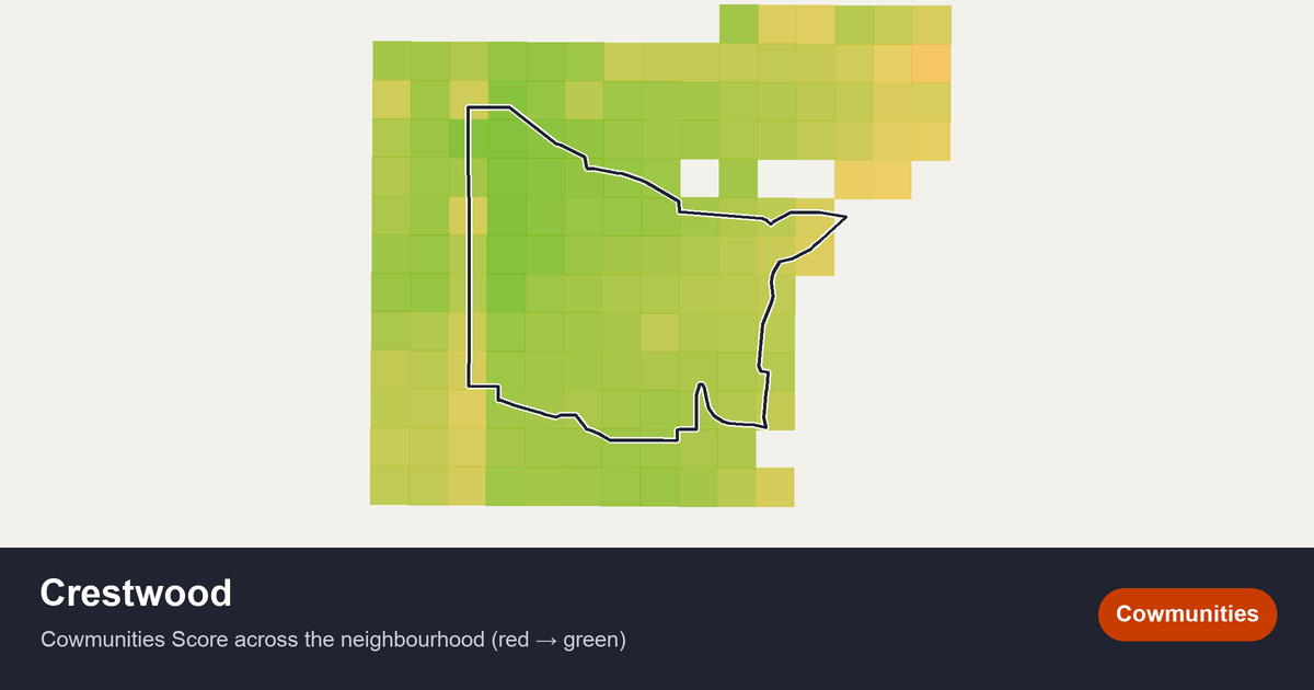 Map of Crestwood in Edmonton