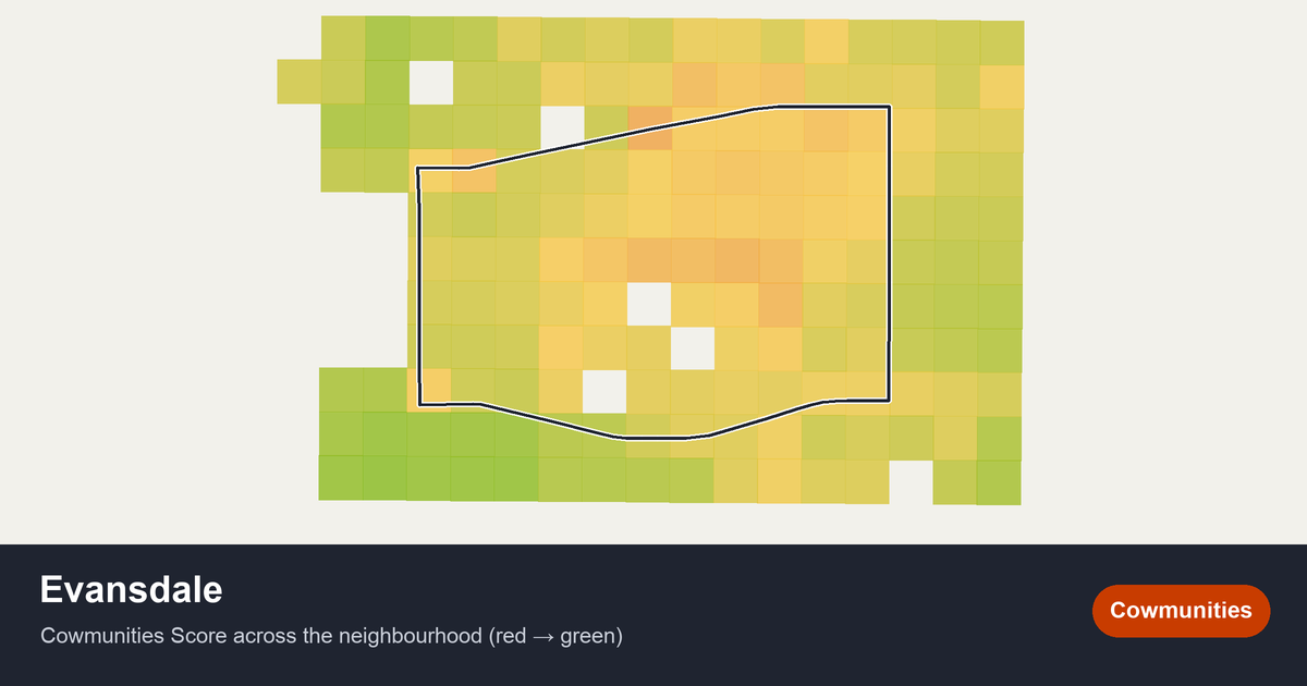 Map of Evansdale in Edmonton