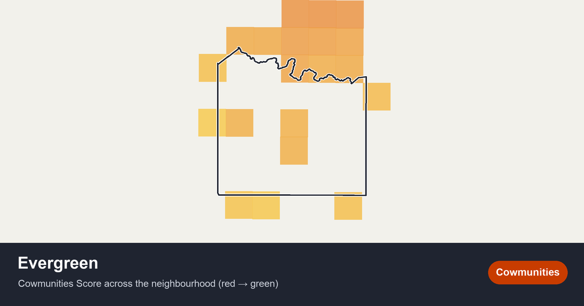 Map of Evergreen in Edmonton