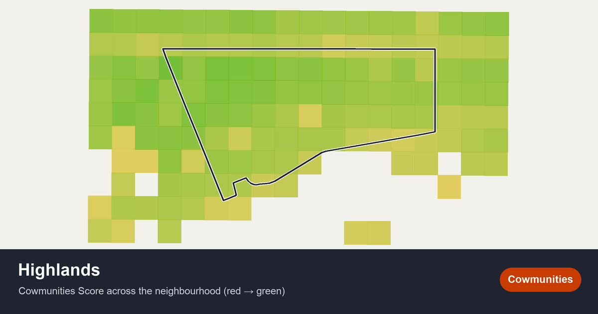 Map of Highlands in Edmonton