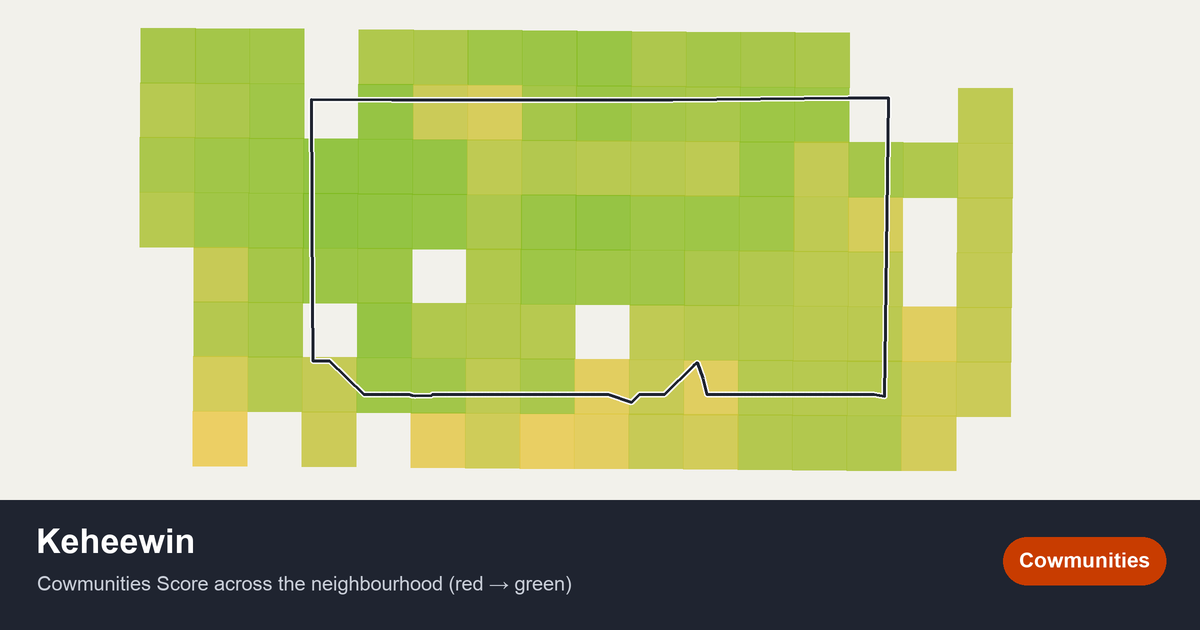Map of Keheewin in Edmonton