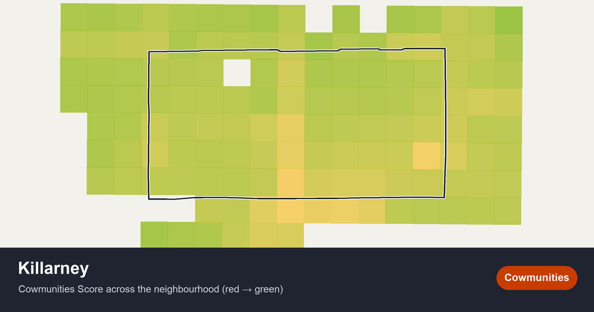 Map of Killarney in Edmonton