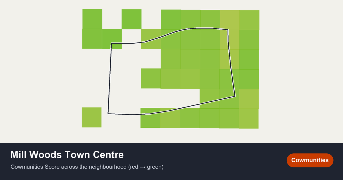 Map of Mill Woods Town Centre in Edmonton