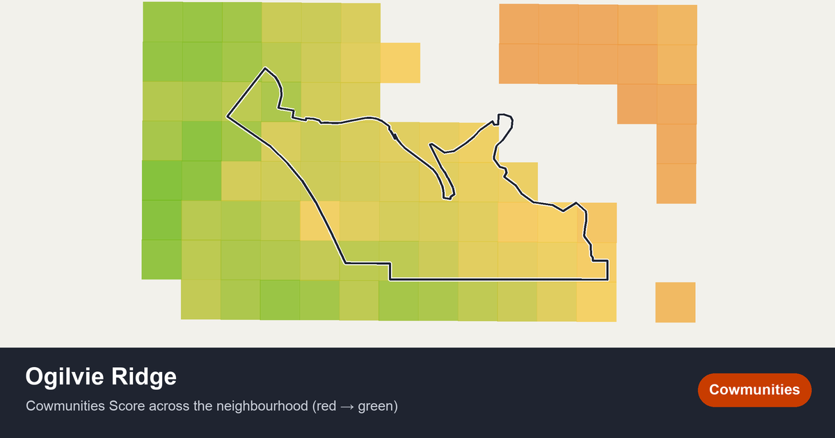 Map of Ogilvie Ridge in Edmonton