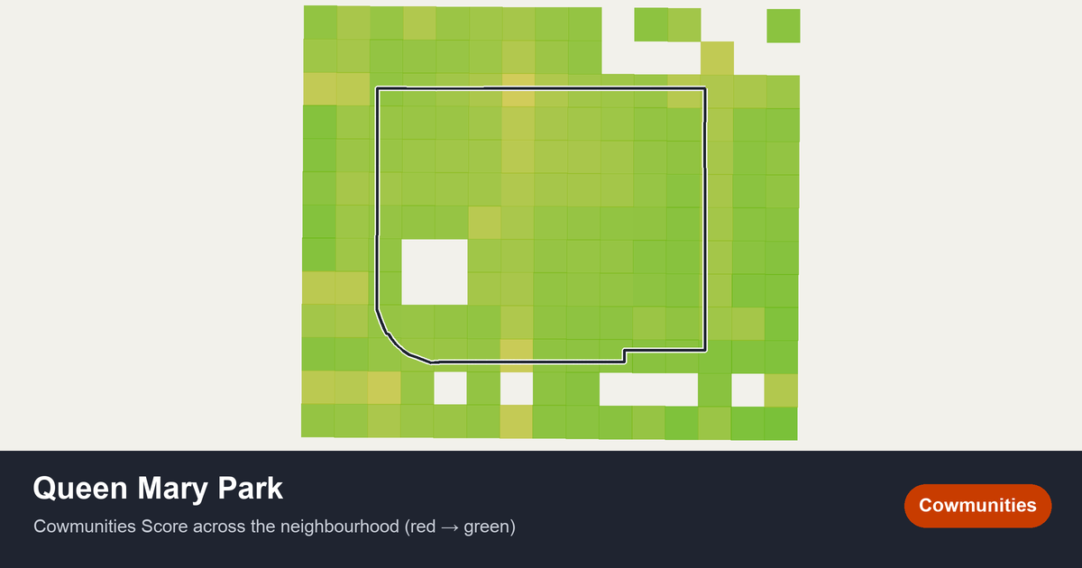 Map of Queen Mary Park in Edmonton