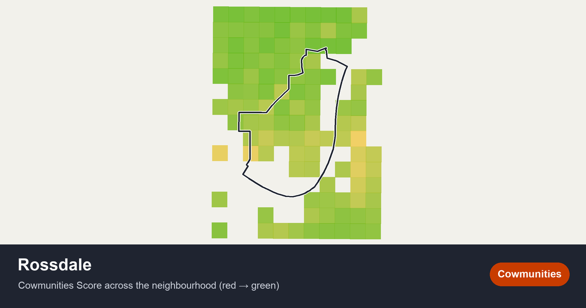 Map of Rossdale in Edmonton