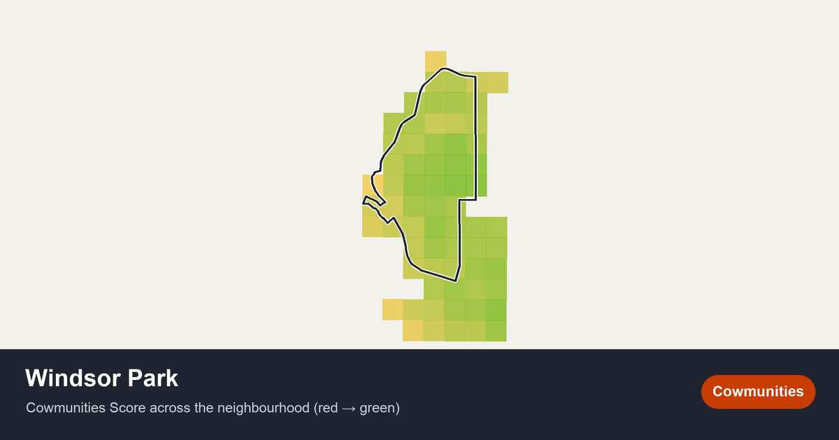 Map of Windsor Park in Edmonton