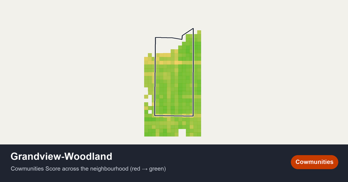 Map of Grandview-Woodland in Greater Vancouver
