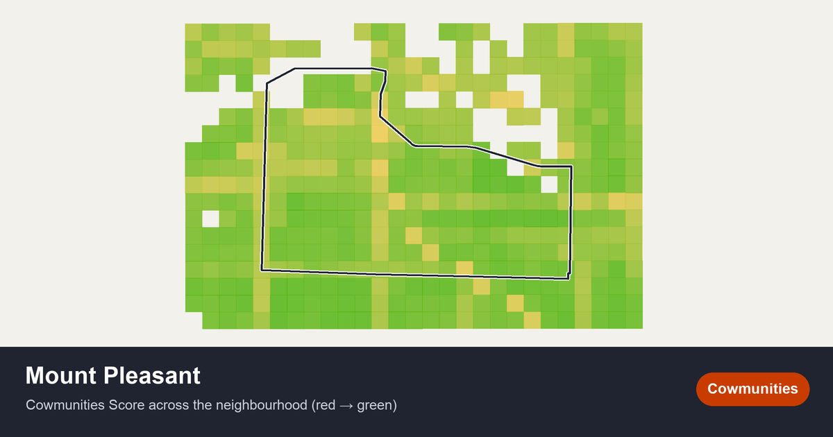 Map of Mount Pleasant in Greater Vancouver