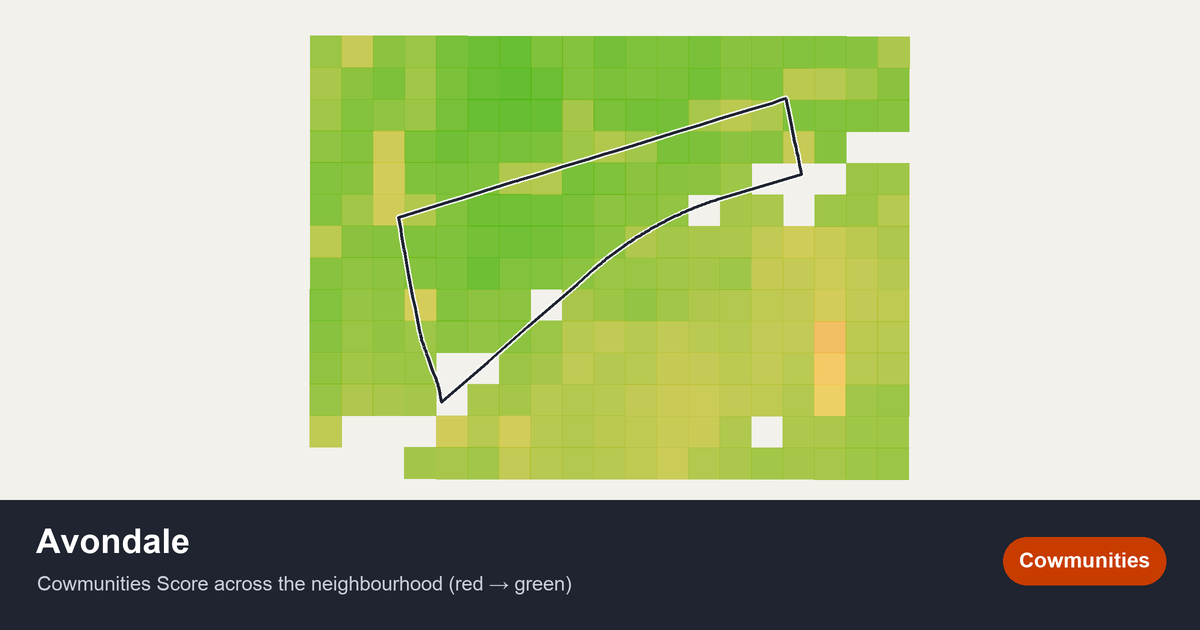 Map of Avondale in Toronto