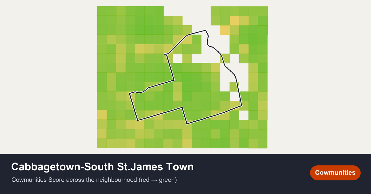 Map of Cabbagetown-South St.James Town in Toronto