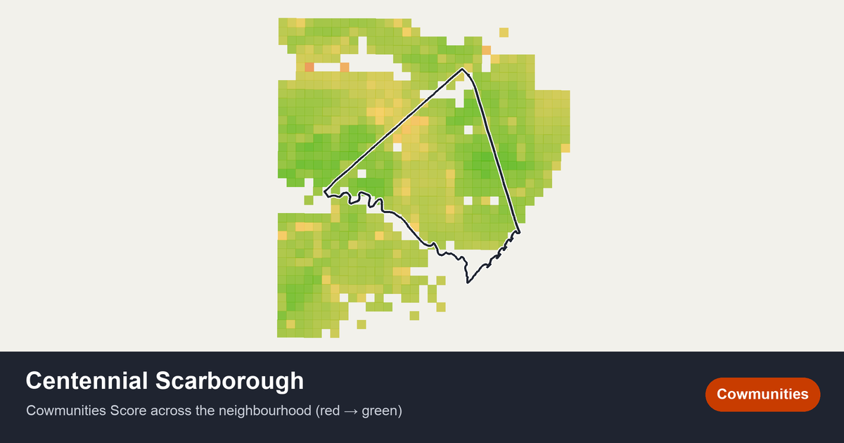 Map of Centennial Scarborough in Toronto