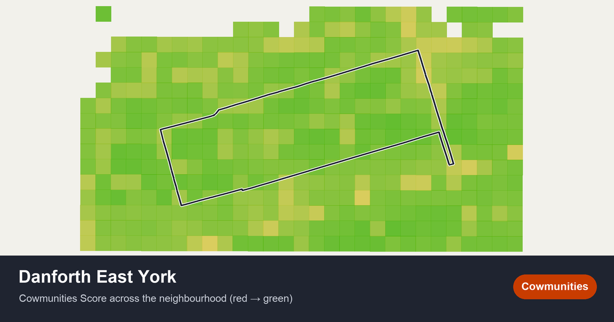 Map of Danforth East York in Toronto