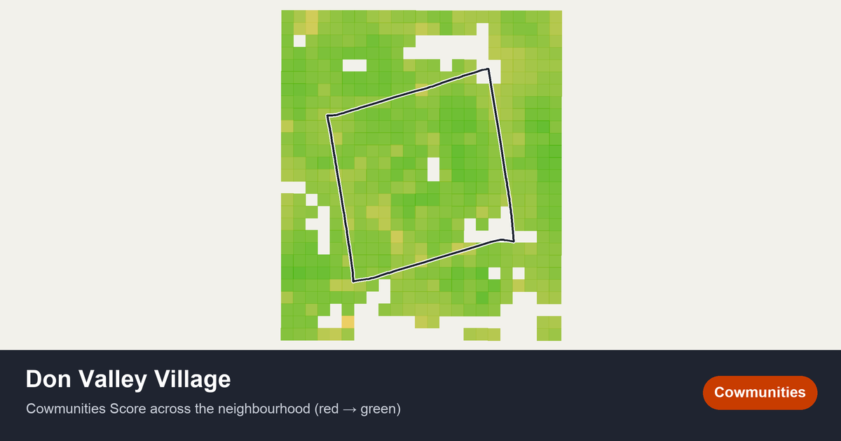 Map of Don Valley Village in Toronto