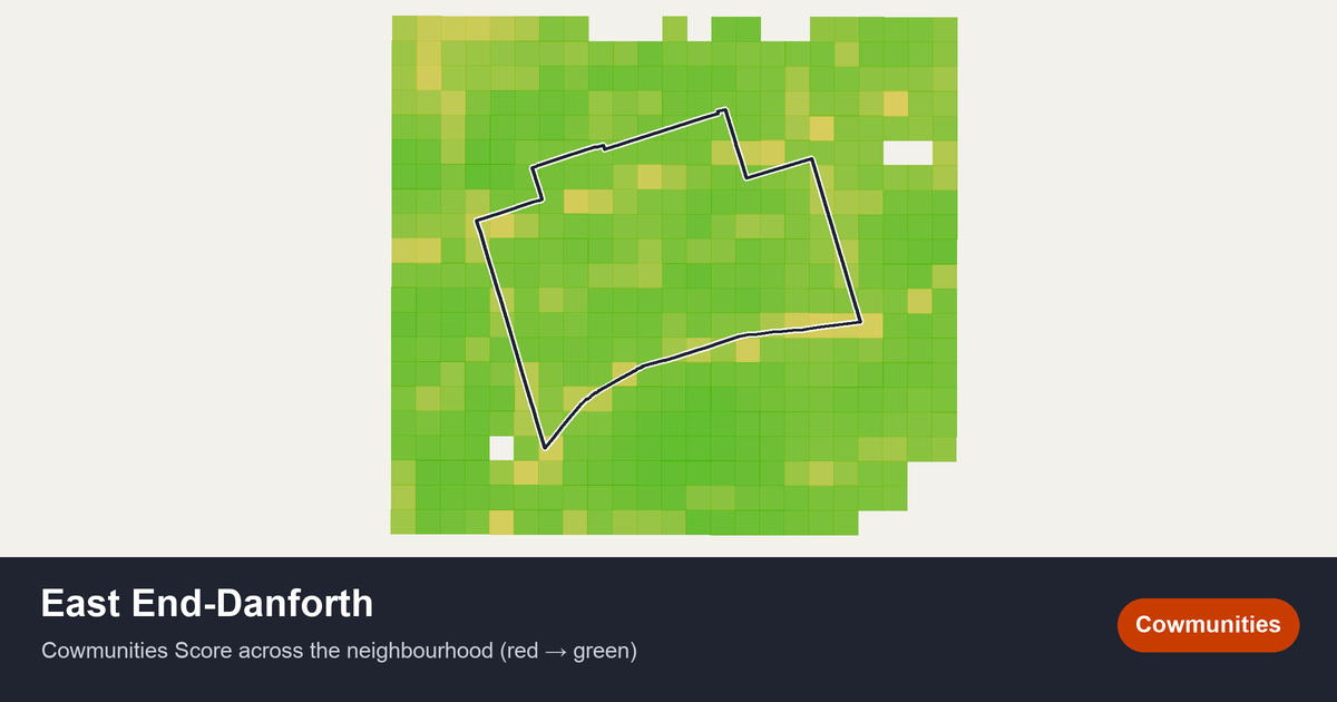 Map of East End-Danforth in Toronto