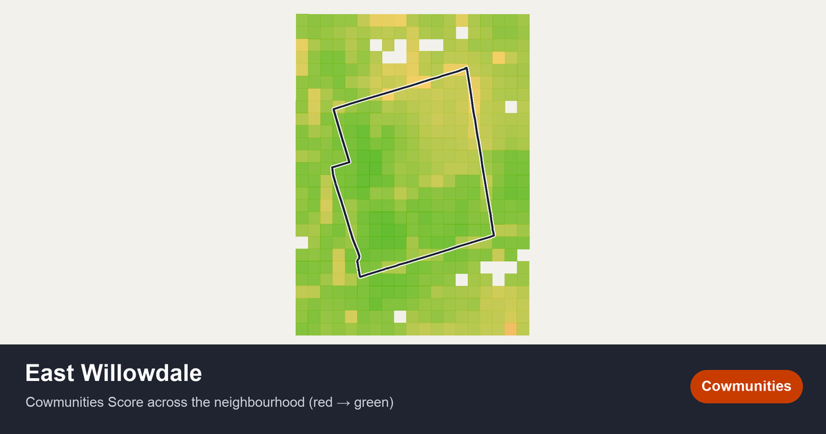 Map of East Willowdale in Toronto