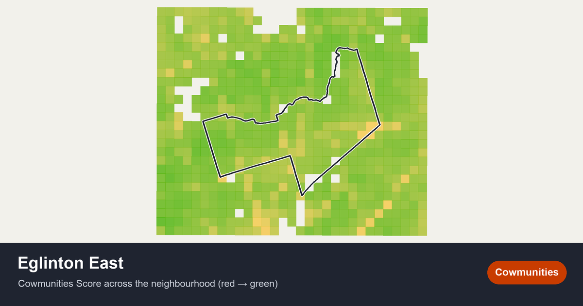 Map of Eglinton East in Toronto