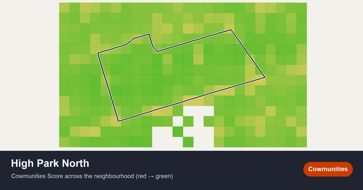 Map of High Park North in Toronto