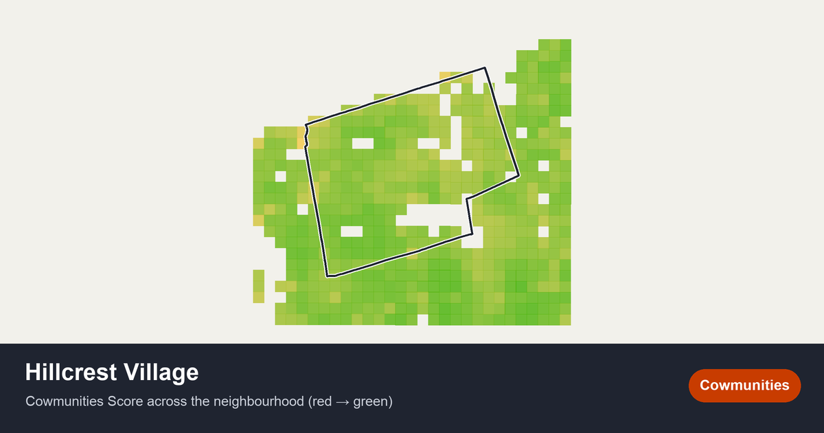 Map of Hillcrest Village in Toronto