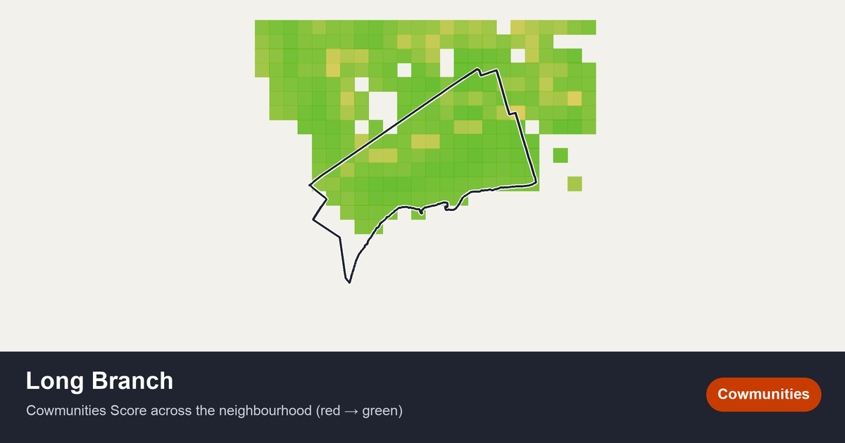 Map of Long Branch in Toronto