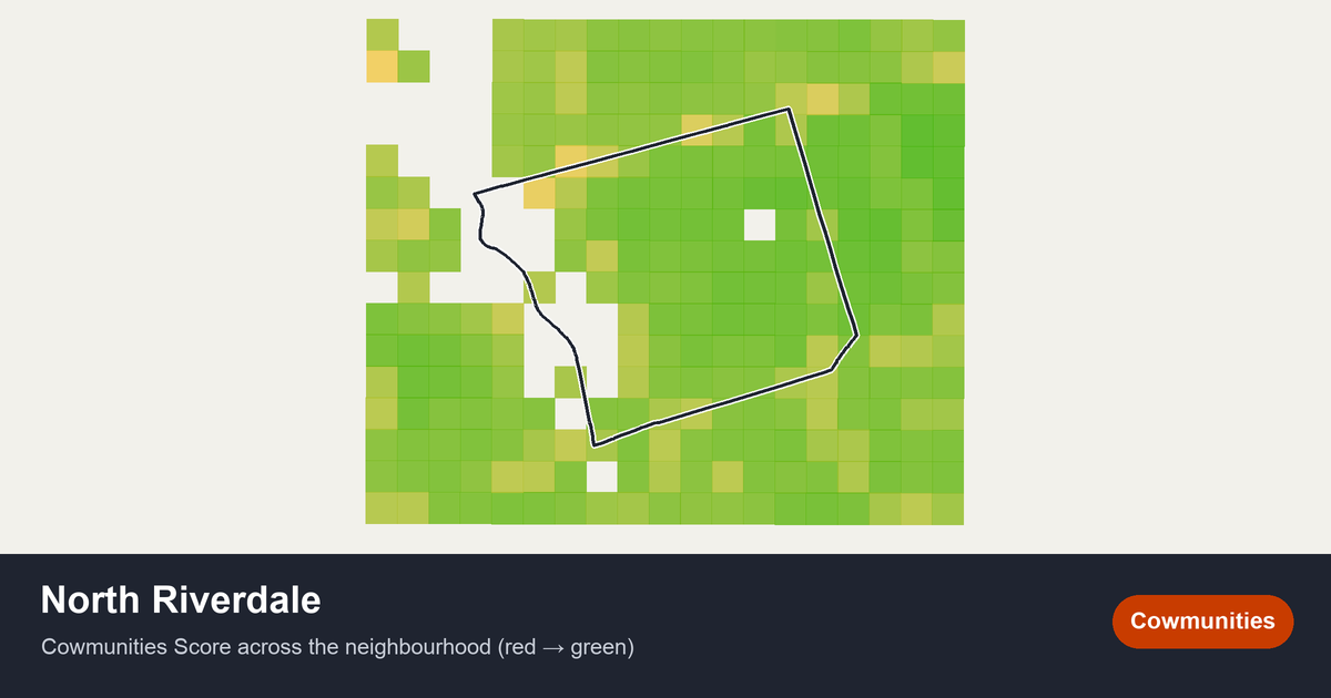 Map of North Riverdale in Toronto