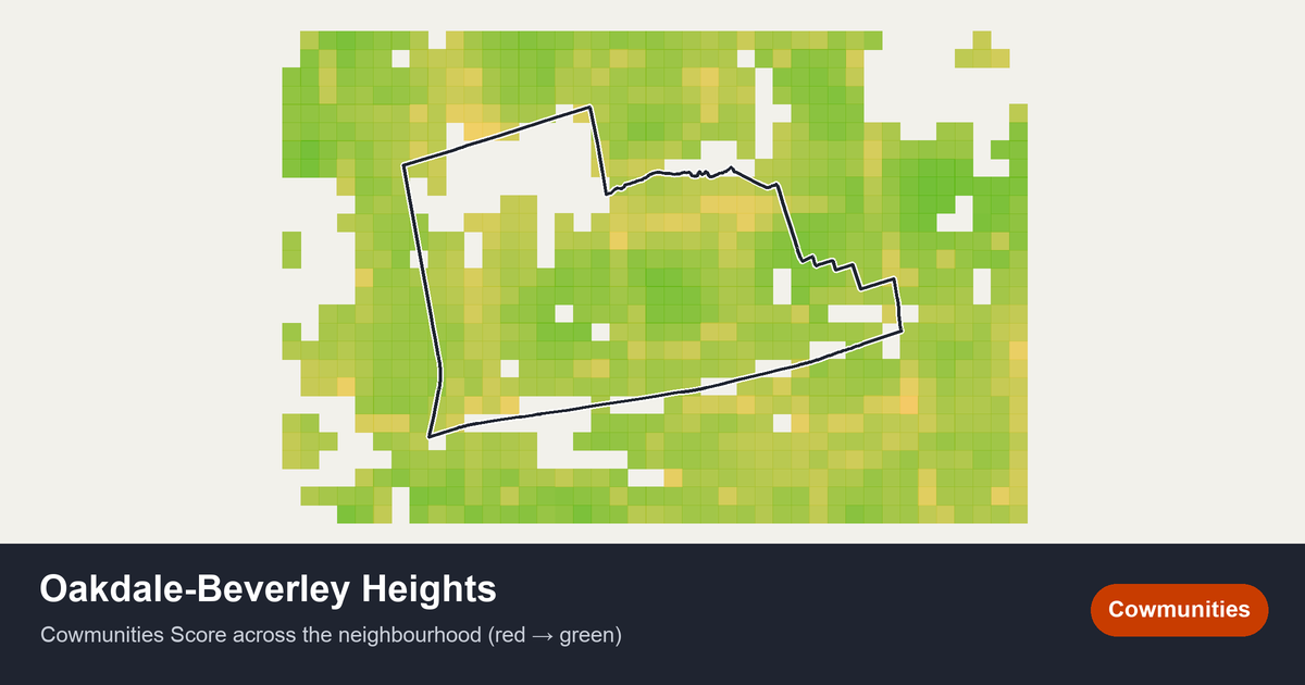 Map of Oakdale-Beverley Heights in Toronto